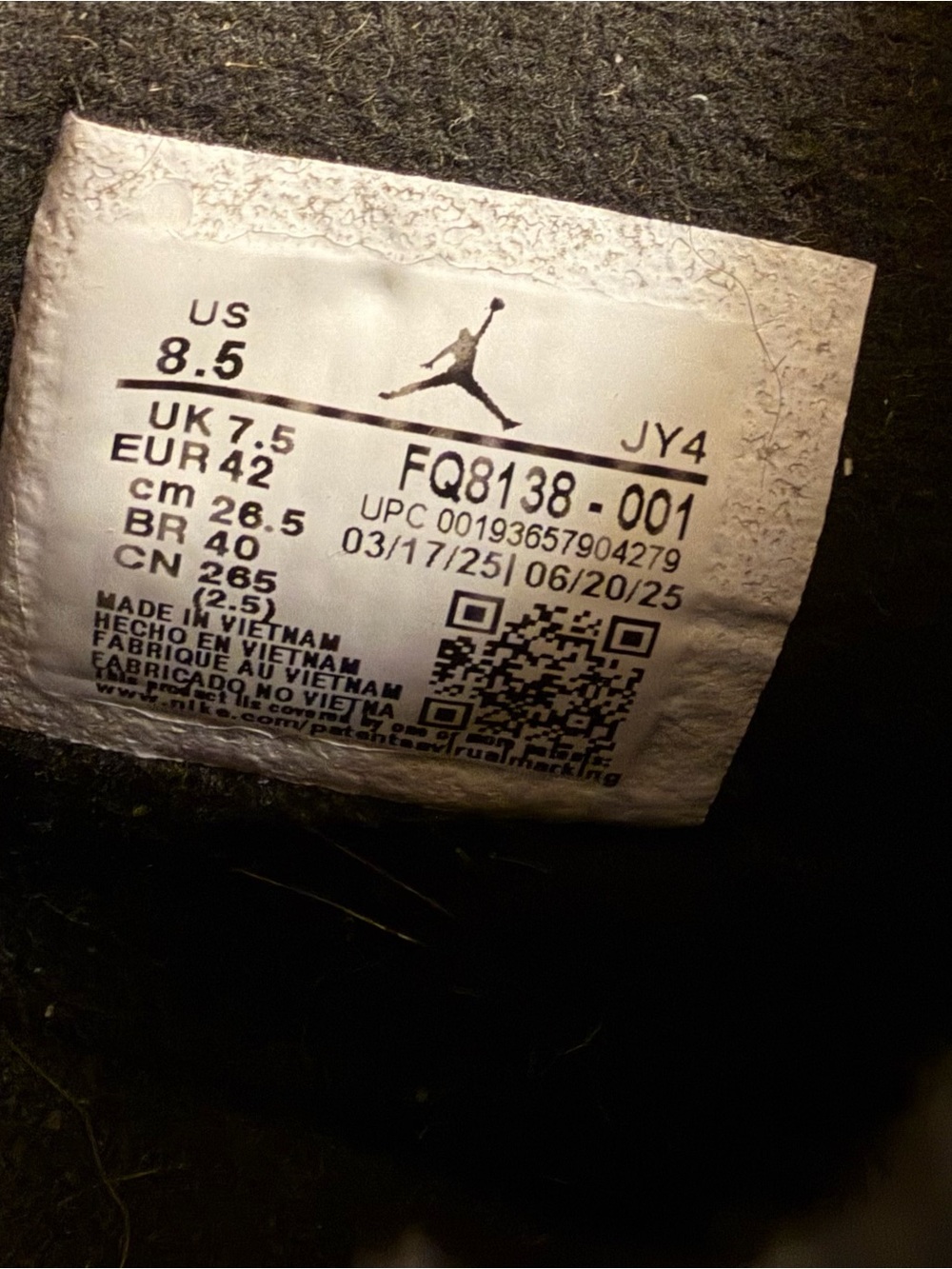 Jordan Retro Black with White Accents Men's Sneakers - Picture 5 of 7